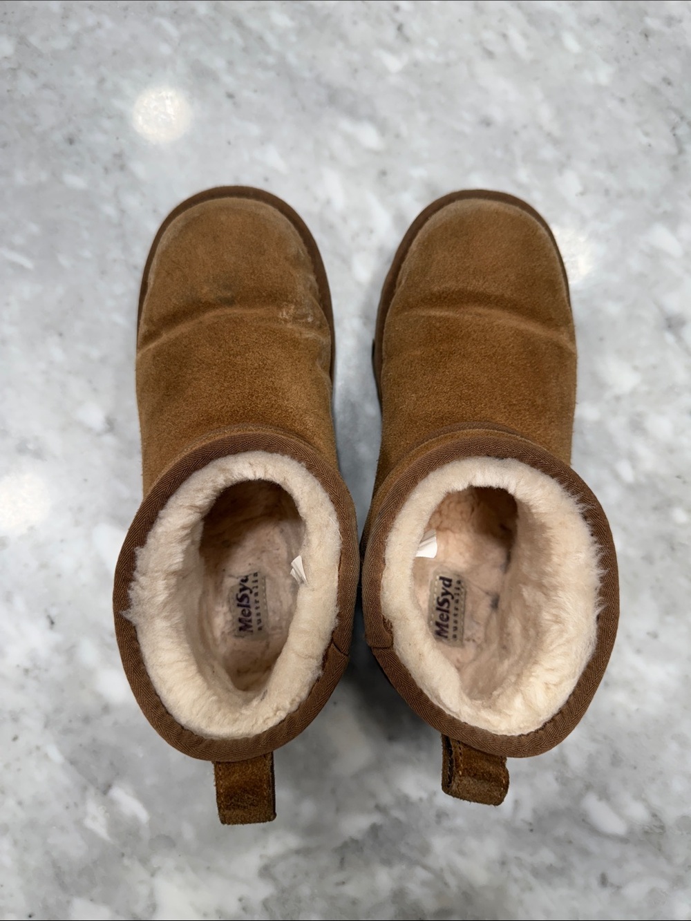 Brown Shearling-Lined Snow Boots